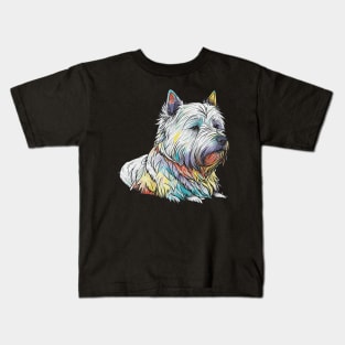 West Highland White Terrier Art Kids T-Shirt